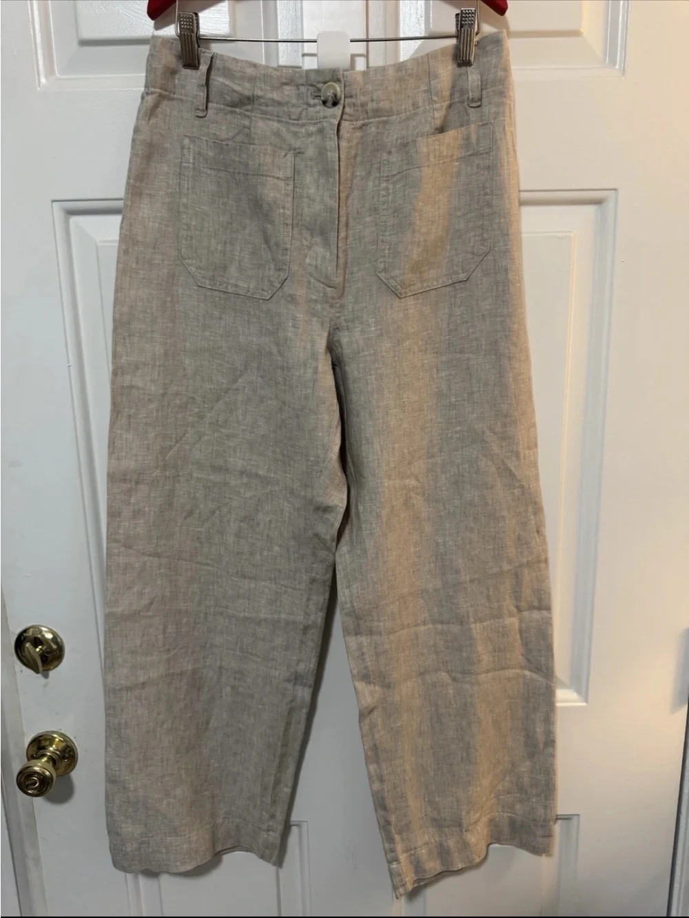 Quince 100% European Linen Patch Pocket Wide Leg Pants Flax Size 8 NWOT